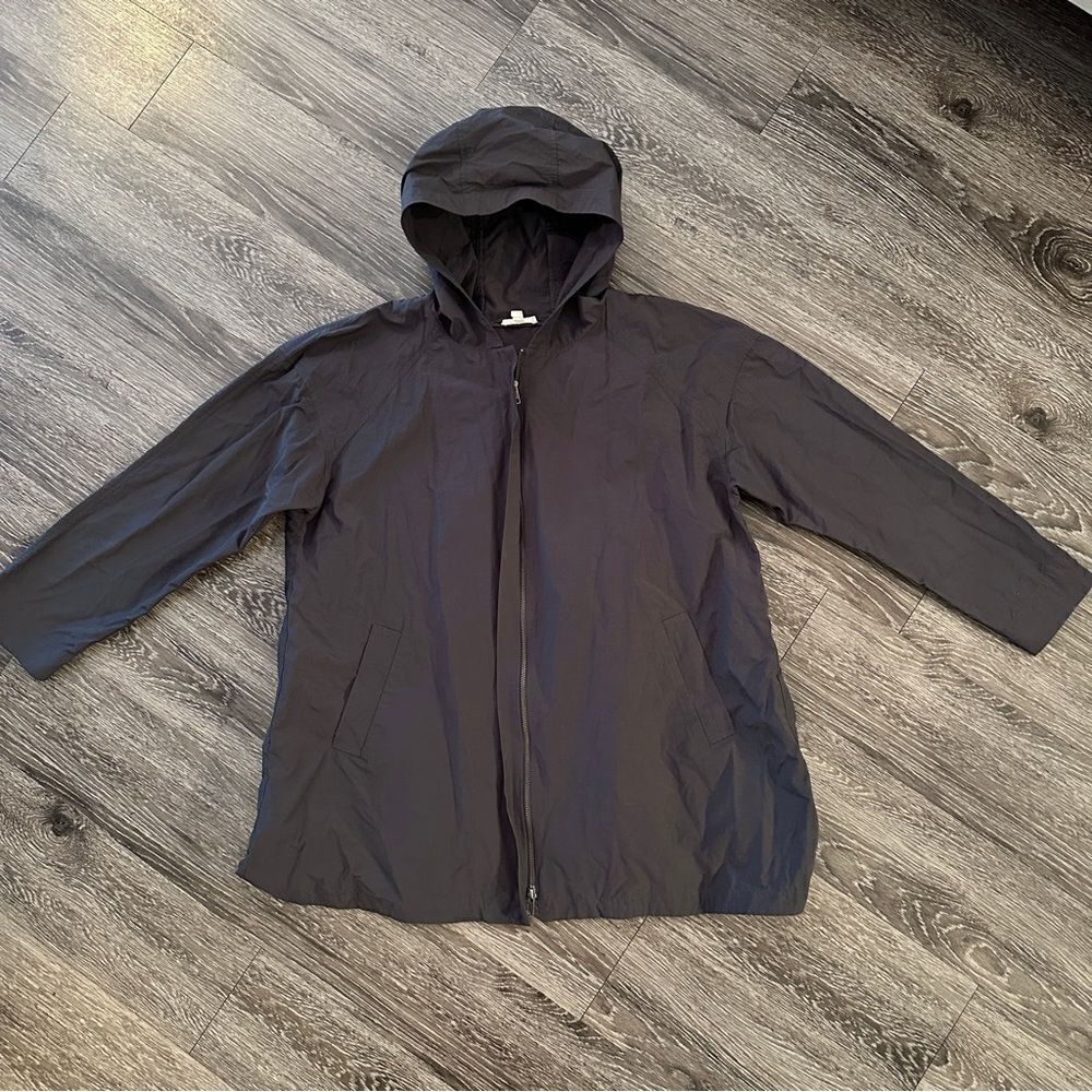 Eileen Fisher lightweight hooded anorak jacket